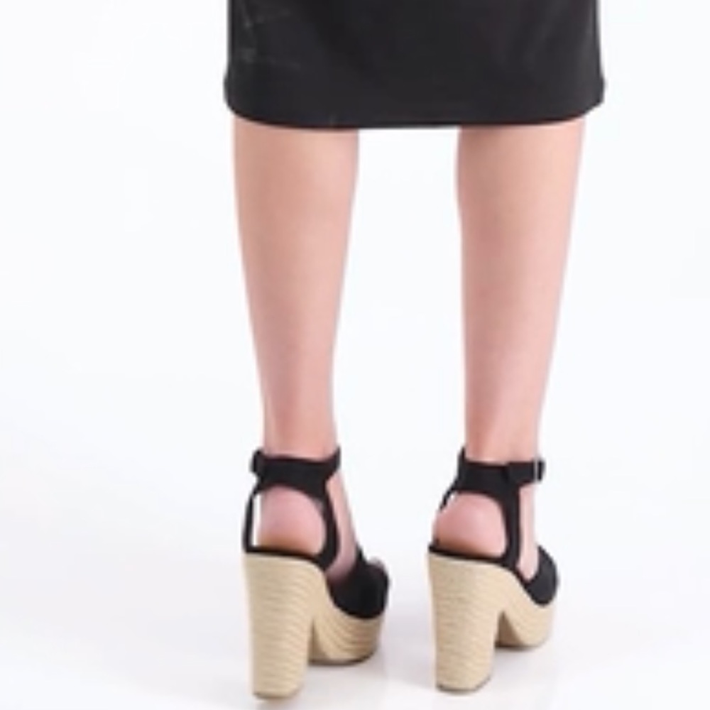 Sun+Stone Black Platform Espadrilles - image 6